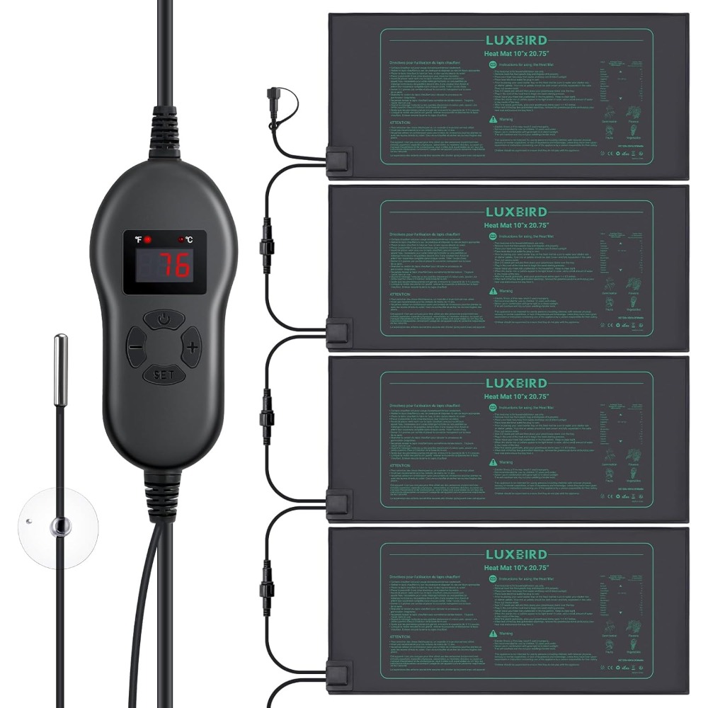 Seedling Heat Mat - 4'lü Paket Fide Isıtma Matı, Dijital