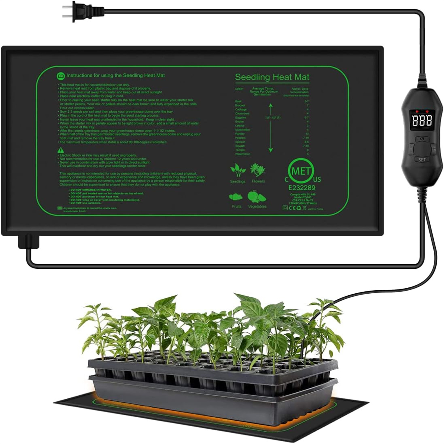 Seedling Heat Mat - Dijital Termostatlı Fide Isıtma Matı İç