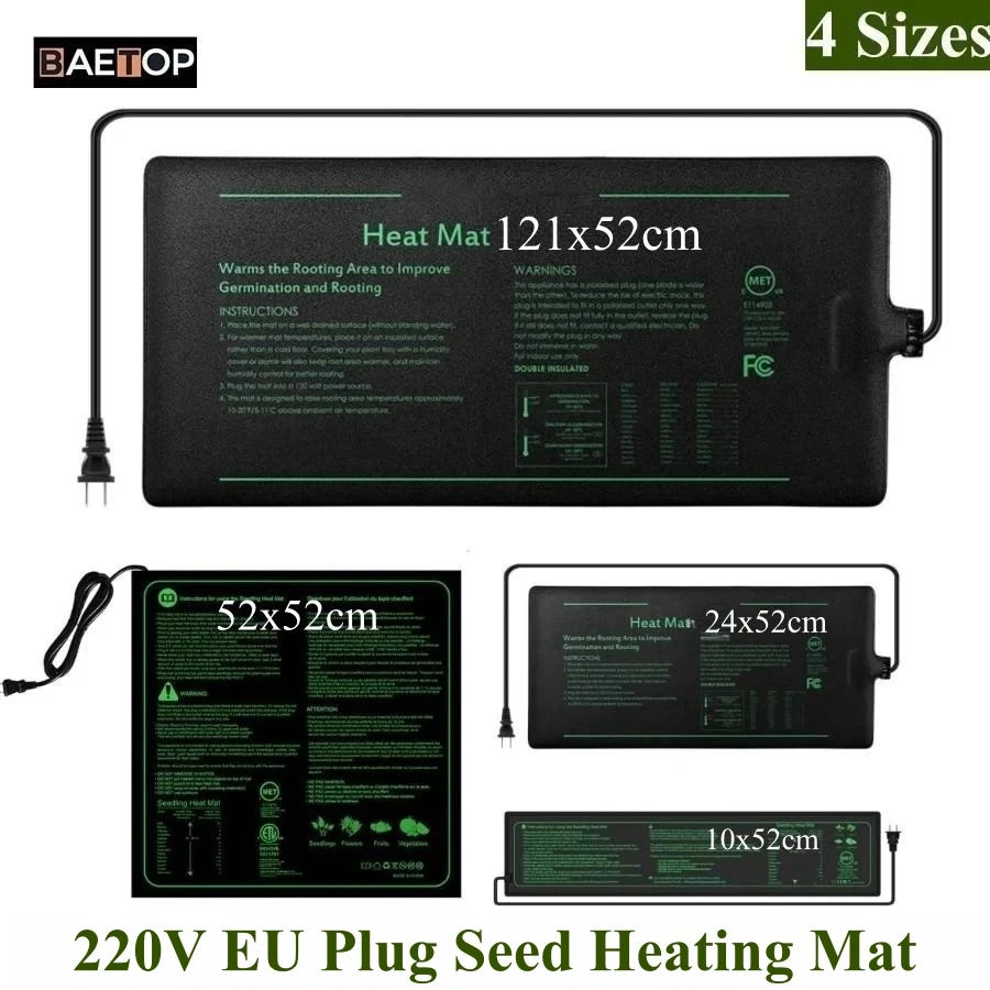 4 boyutları 220 V AB Tak Fide  - Seedling Heat Mat incelemesi ve fiyatı