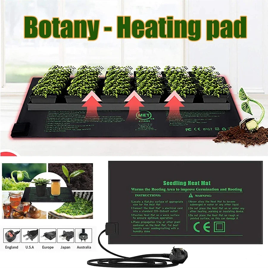 4 boyutları 220 V AB Tak Fide  - Seedling Heat Mat incelemesi ve fiyatı