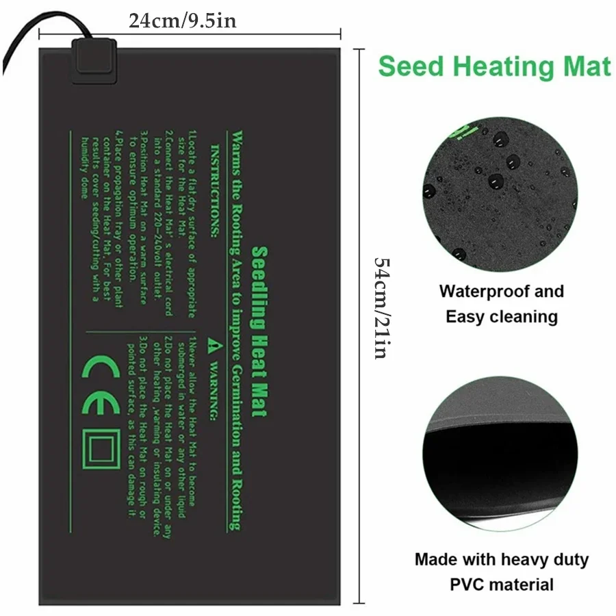 4 boyutları 220 V AB Tak Fide  - Seedling Heat Mat incelemesi ve fiyatı