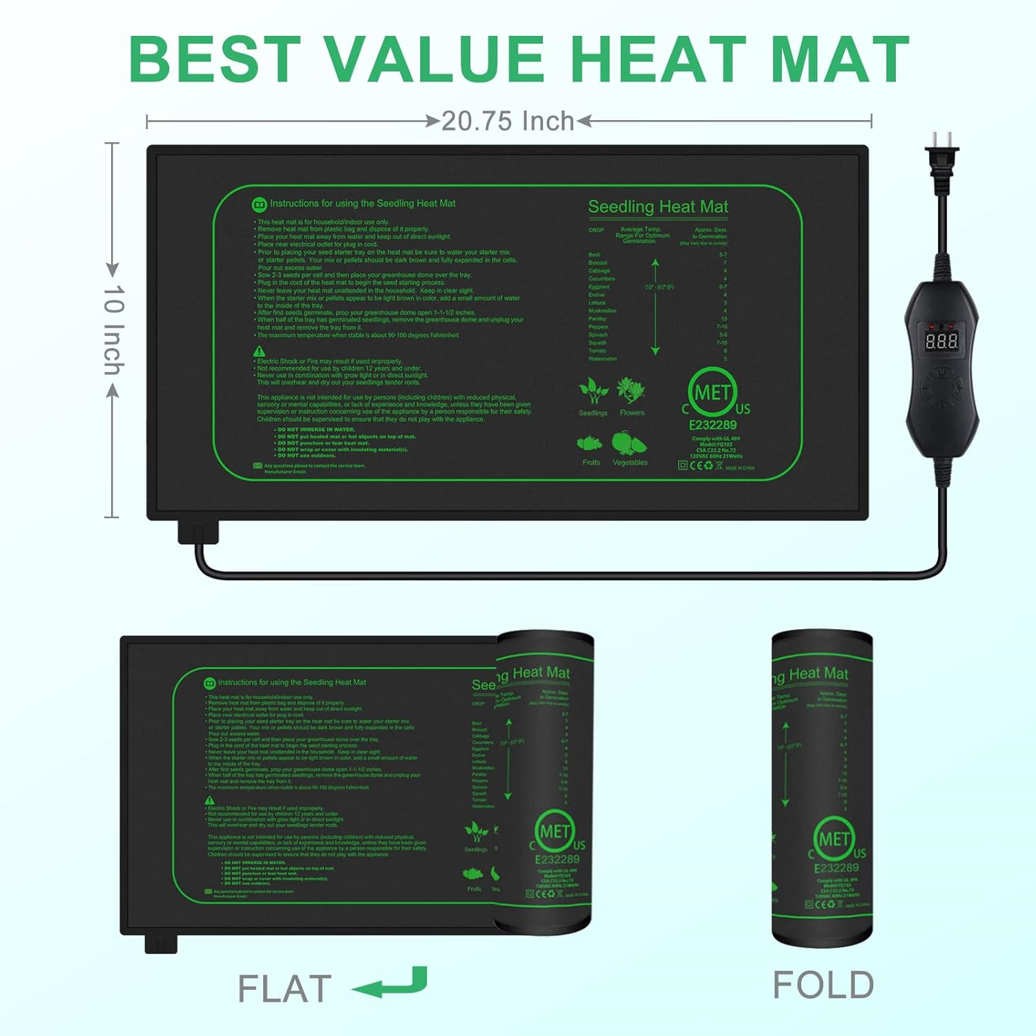 Dijital Termostatlı Fide Isıtm - Seedling Heat Mat incelemesi ve fiyatı